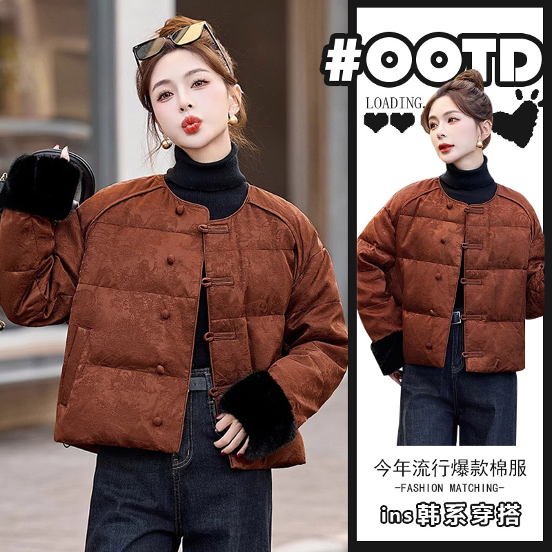 冬季2025新款中国风复古显瘦别致面包服外套新中式减龄盘扣棉衣潮