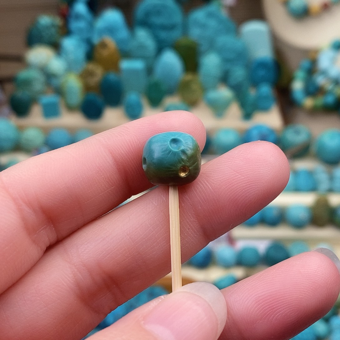 绿松石珠宝奇石未镶嵌11mm