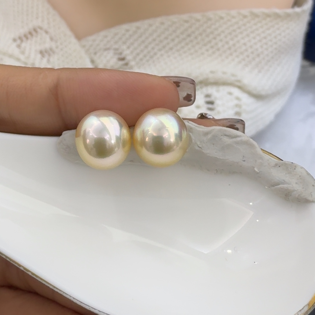 海水珍珠裸珠天然极光金珠