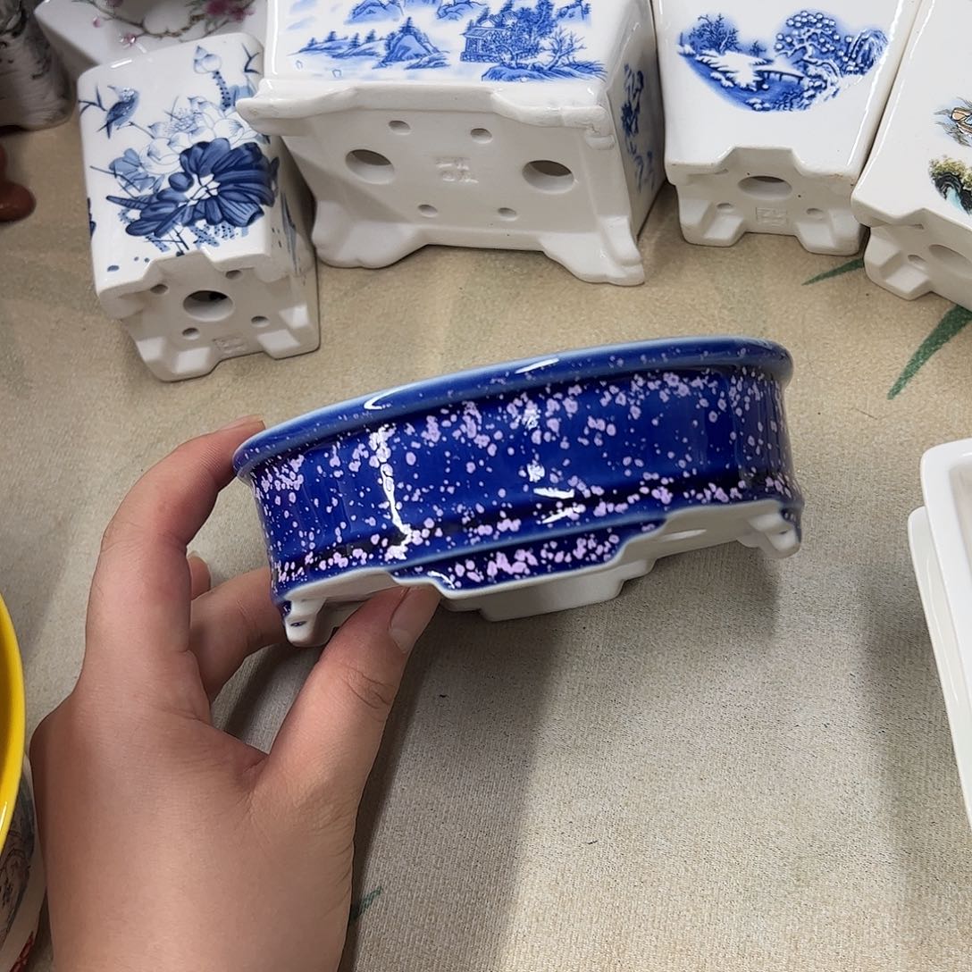 紫砂花盆741号瑕疵13/10/4cm窑变