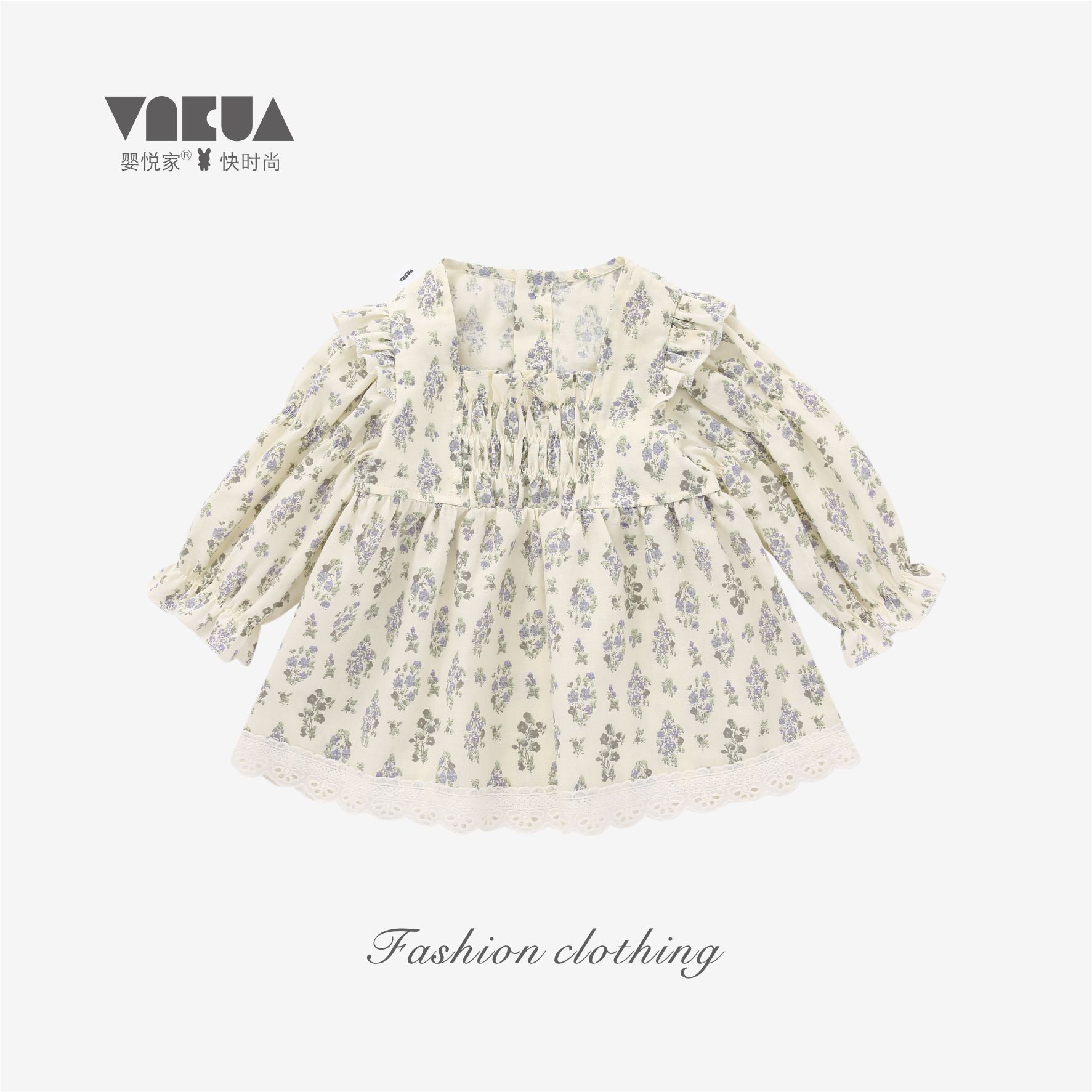婴悦家春秋款女宝宝时尚洋气甜美公主百搭魔法花园上衣 88287