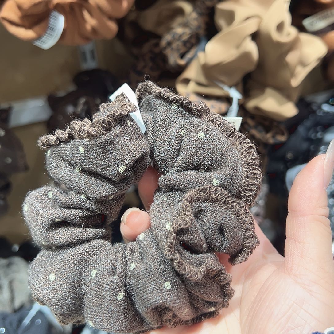 非金属咖色波点发圈