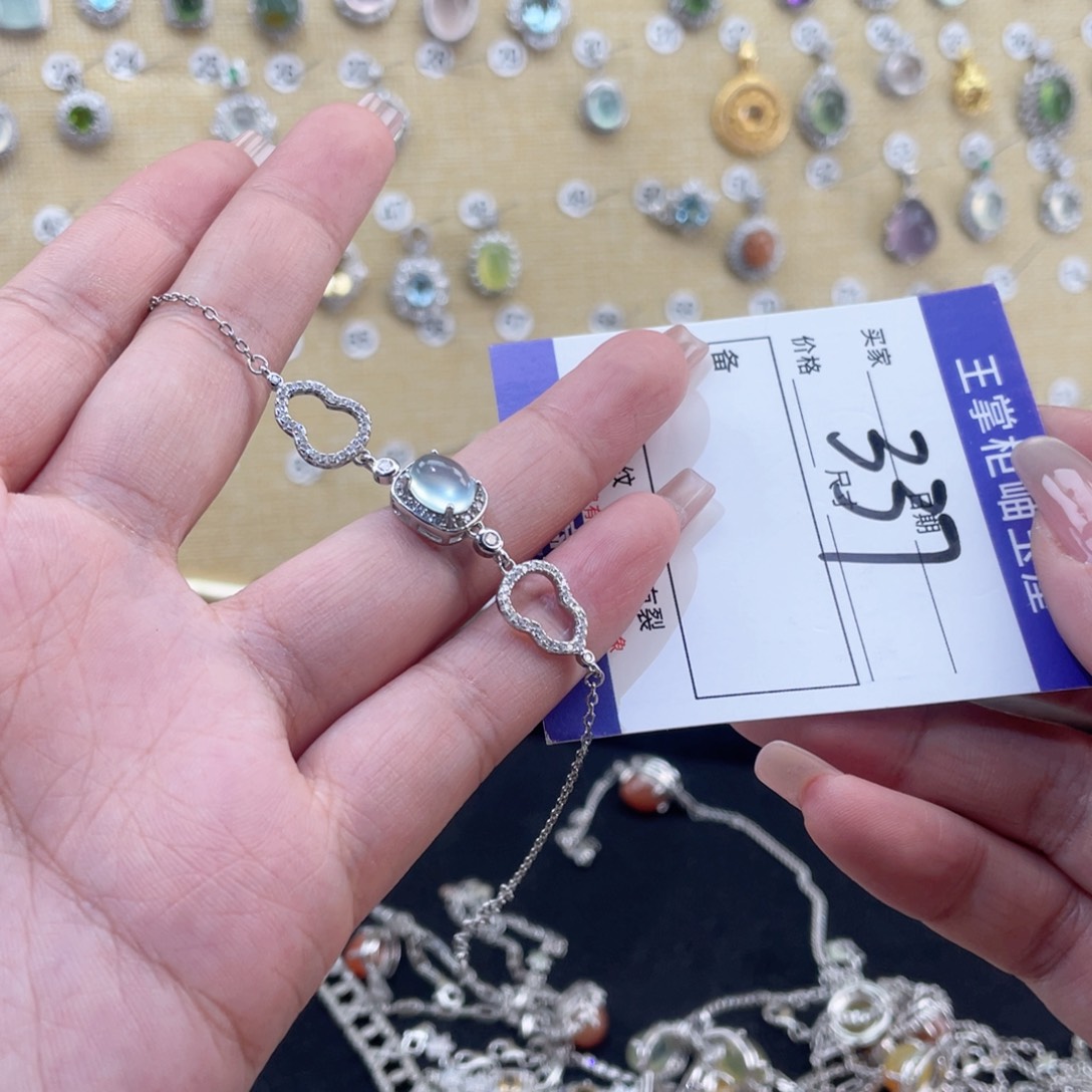 岫玉银S925镶嵌吊坠吊坠