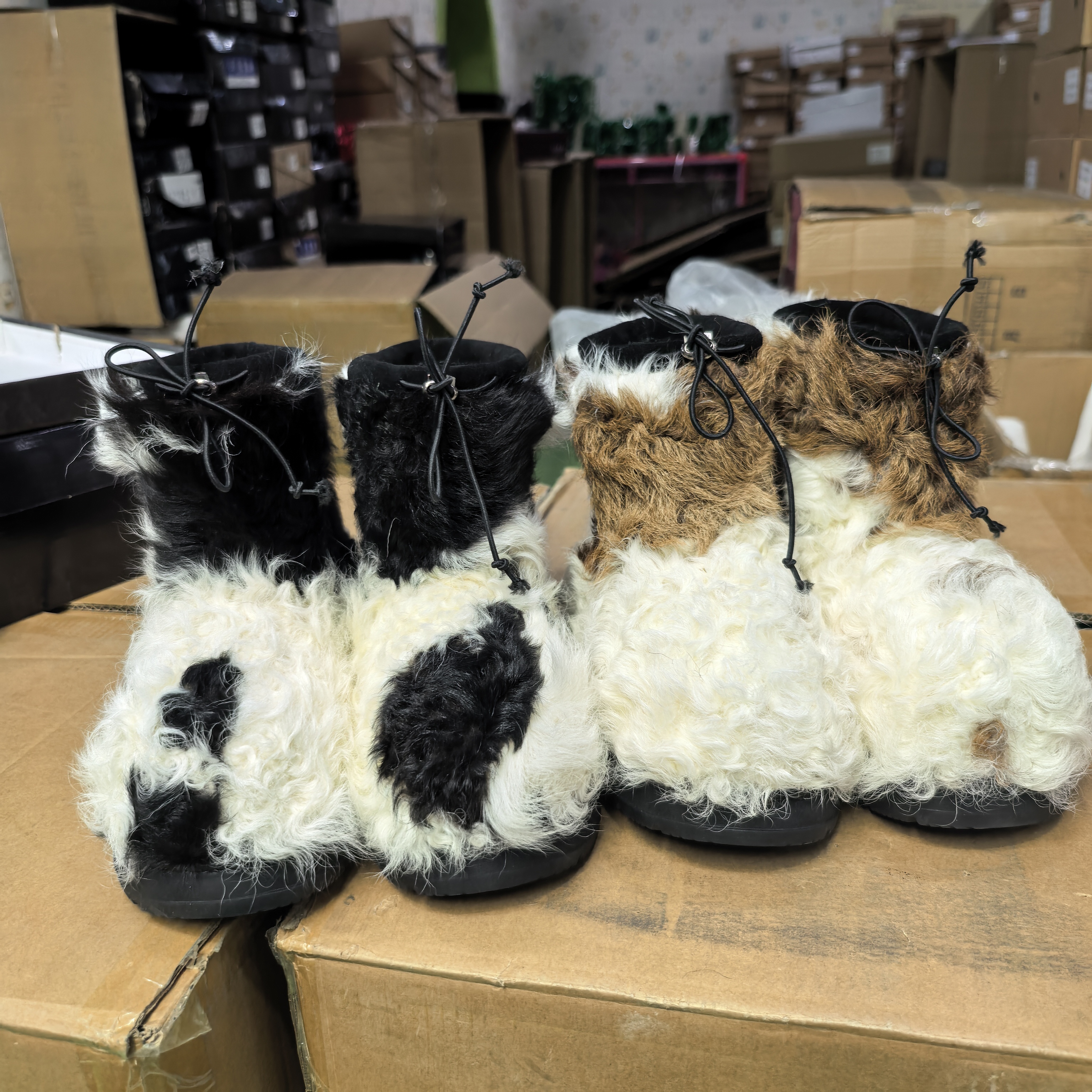 168-172卡皮巴拉短筒胶粘防滑保暖圆头时尚雪地靴羊毛加厚平底