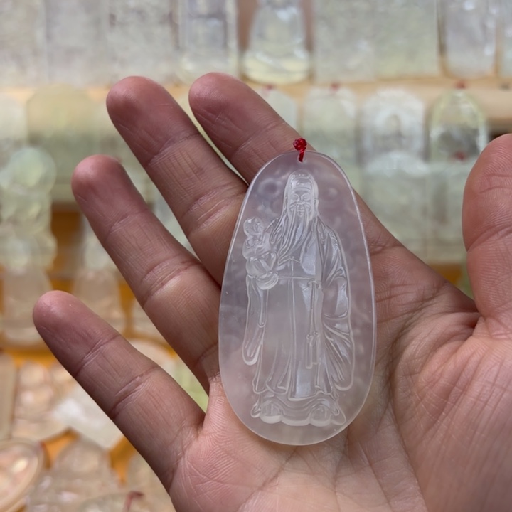 &***&蛇纹石玉未镶嵌颈饰禄星