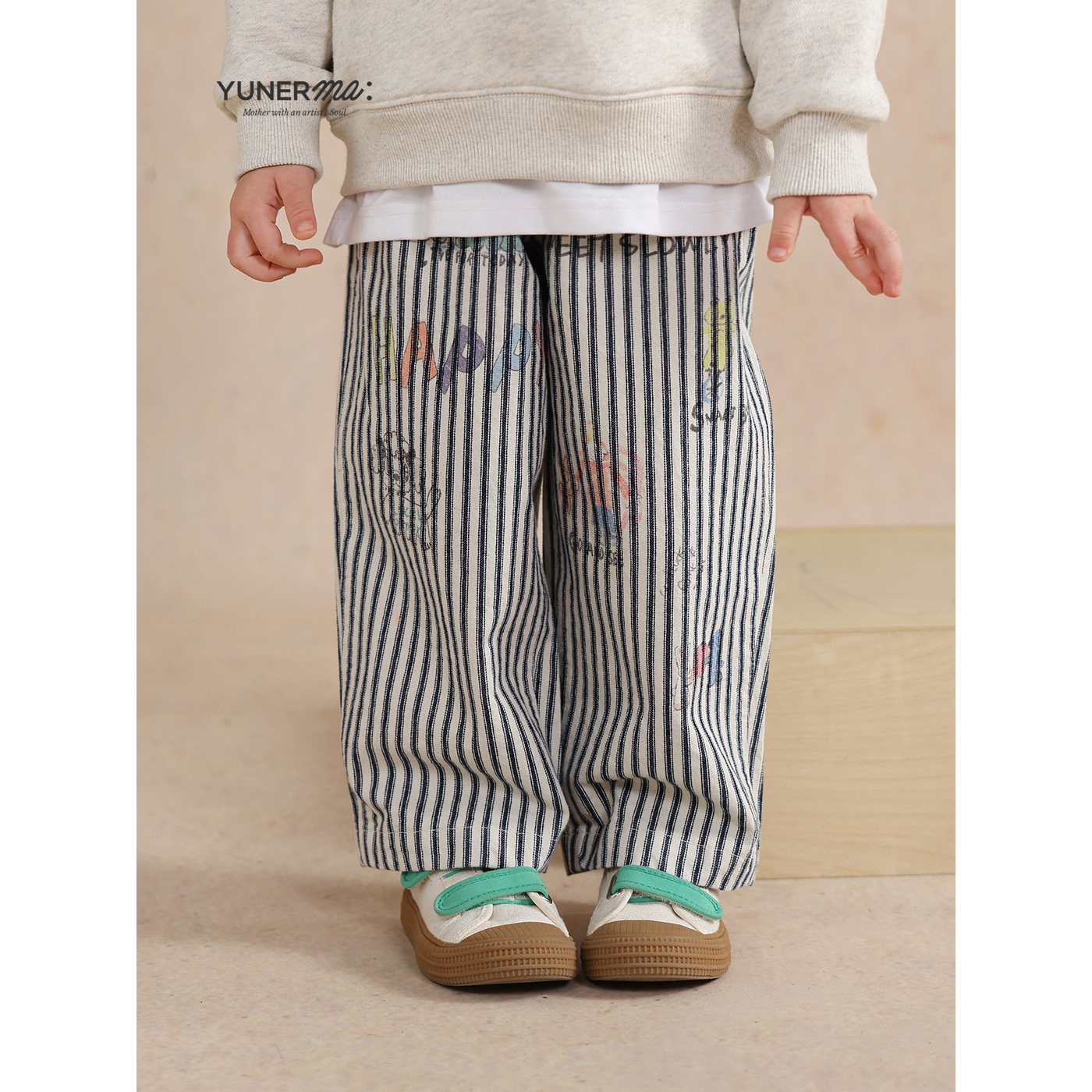 【easa私服】日系经典百搭春夏都可以穿的手绘涂鸦休闲裤