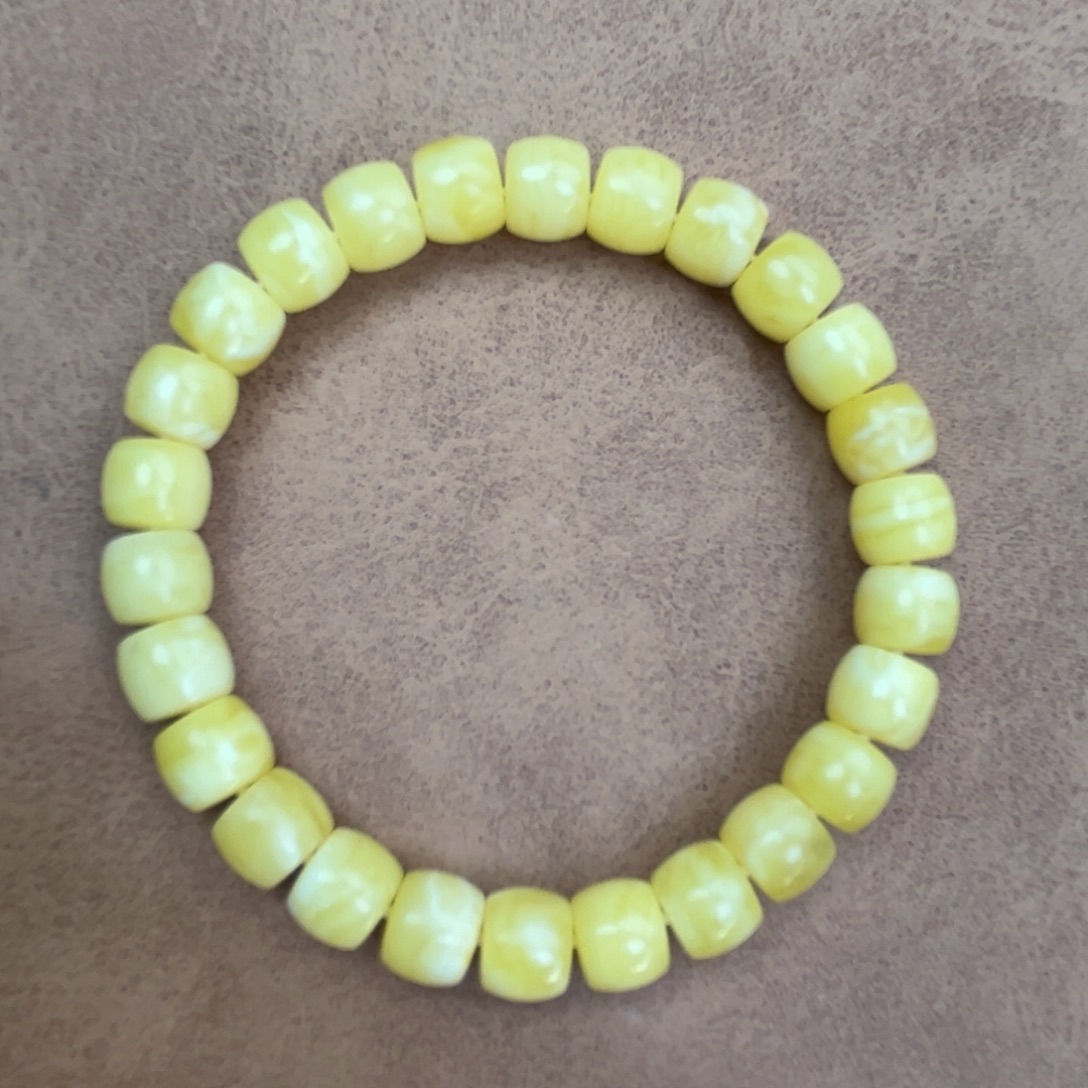 蜜蜡未镶嵌手串纯天然俄料白花虎皮8*7腕口15+