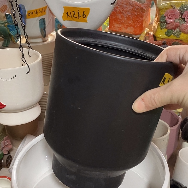 摆件陶陶盆有孔 瑕疵介意勿拍