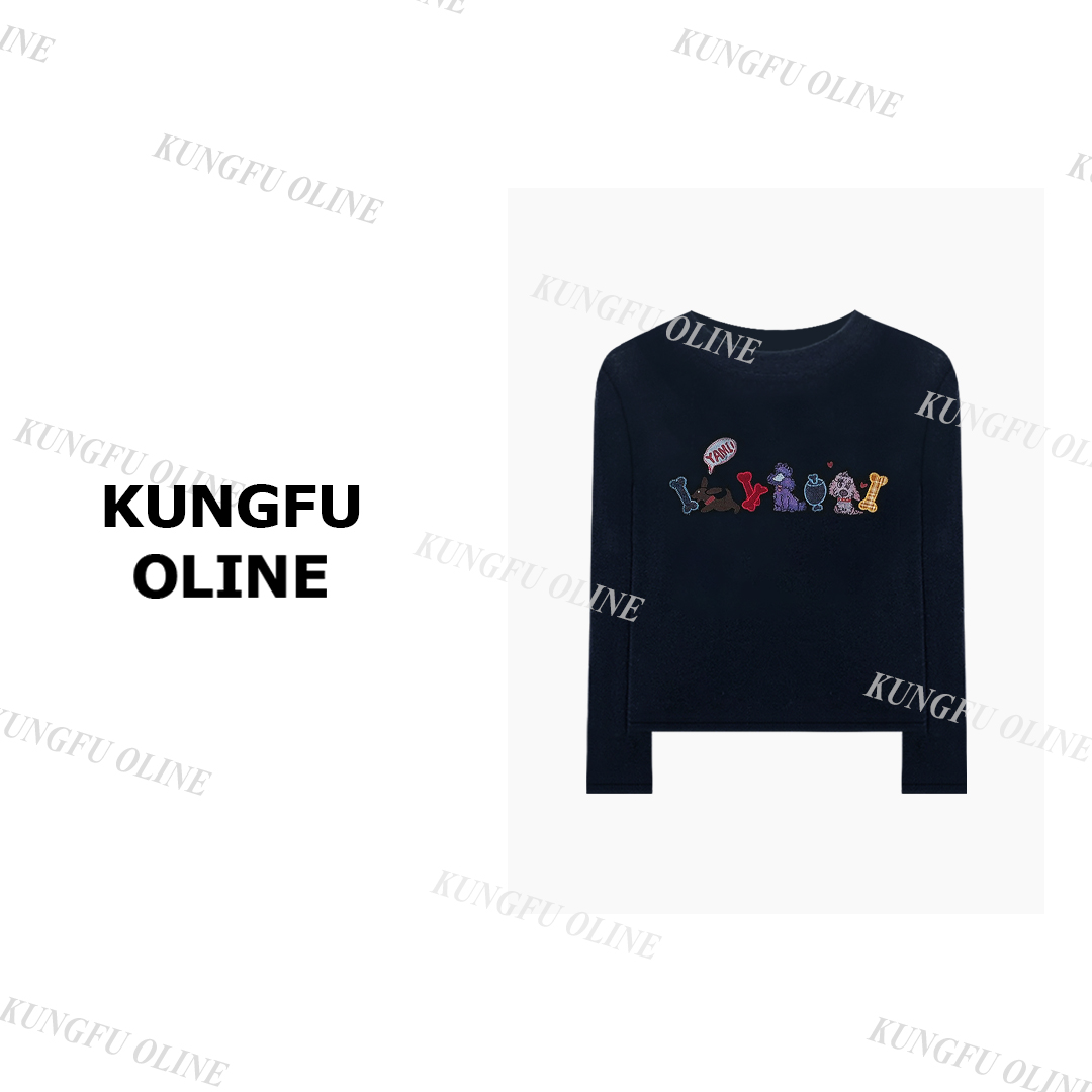 【桃桃】【可爱小狗】CT55-09秋季流光风羊毛流行印花T恤正肩