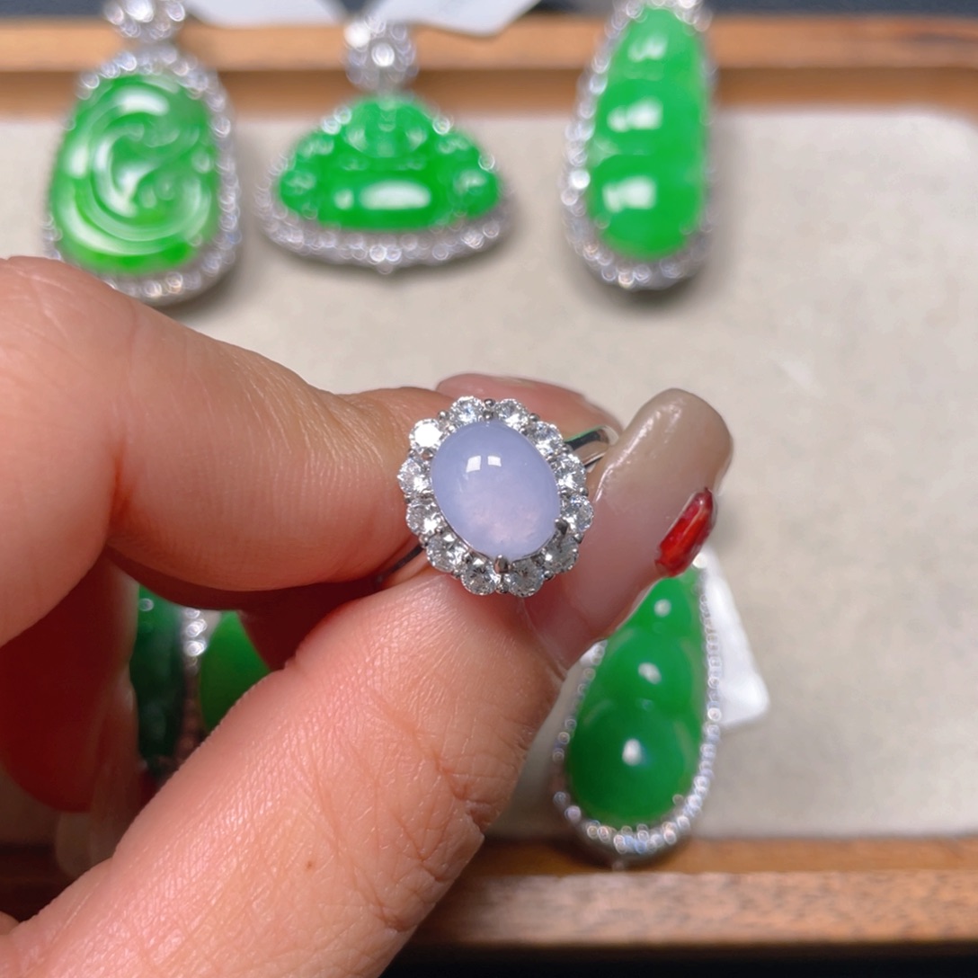 翡翠银S925镶嵌吊坠(不含链)