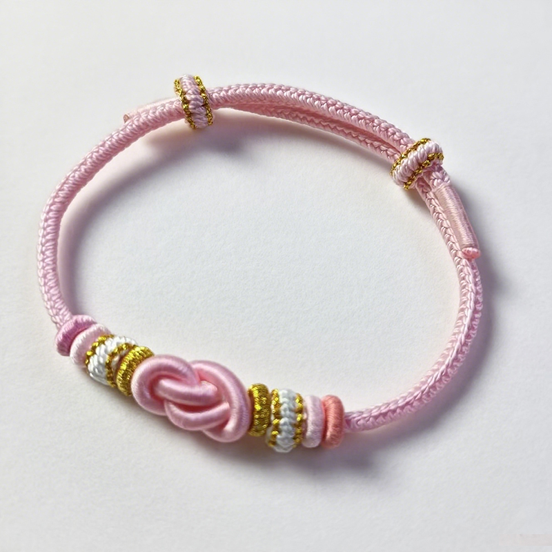 非金属锦纶手链 拼色国风黑色红色元宝结手绳手绳女款古法编织