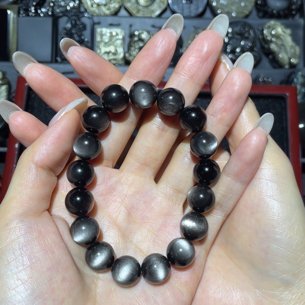 【闪购商品】未镶嵌黑曜岩手串M