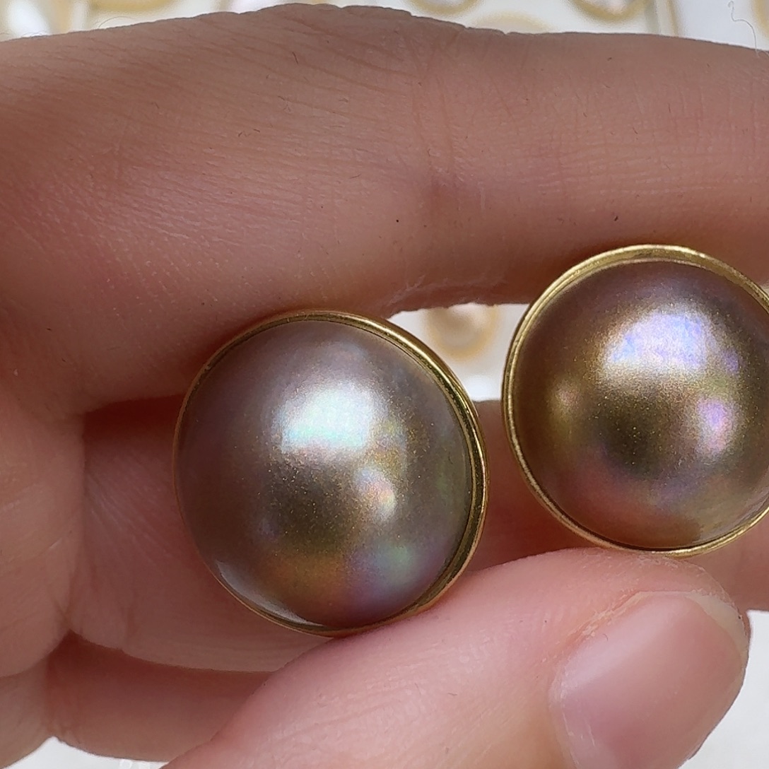 未镶嵌拼合珍珠（马贝珠）耳饰