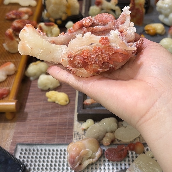 牛*王文房雅玩梅花貔貅质地好