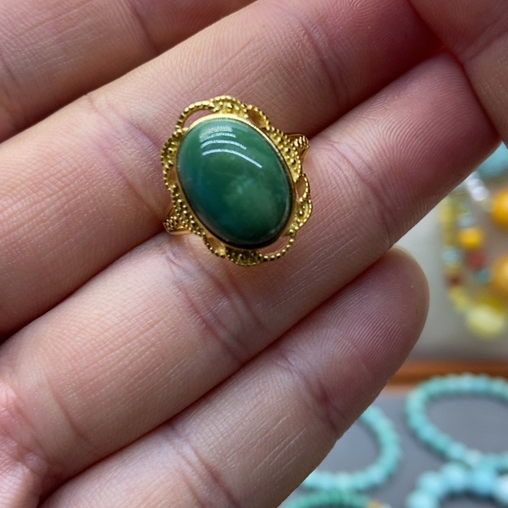 绿松石配饰银S925镀金镶嵌