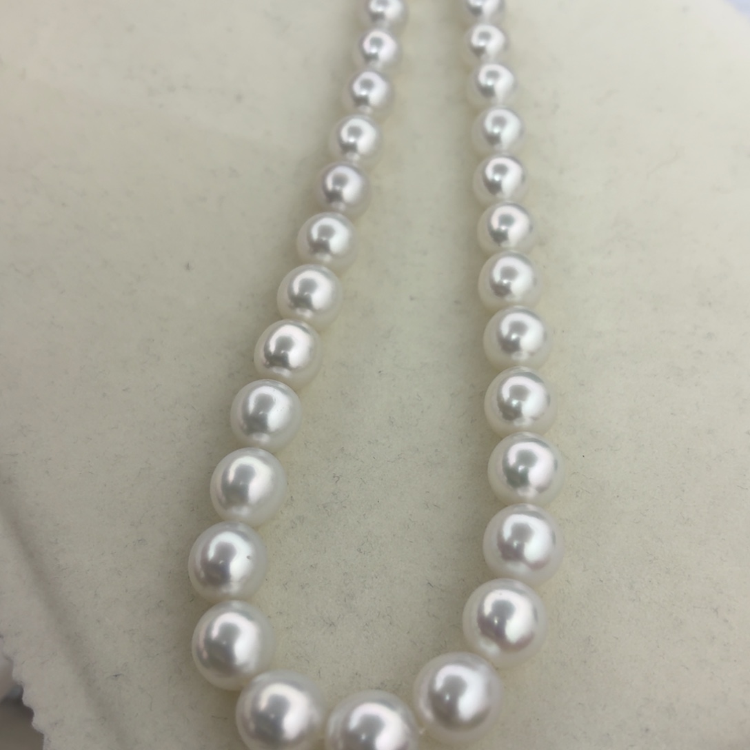 海水珍珠颈饰银S925镶嵌澳白近圆9-11.8mm