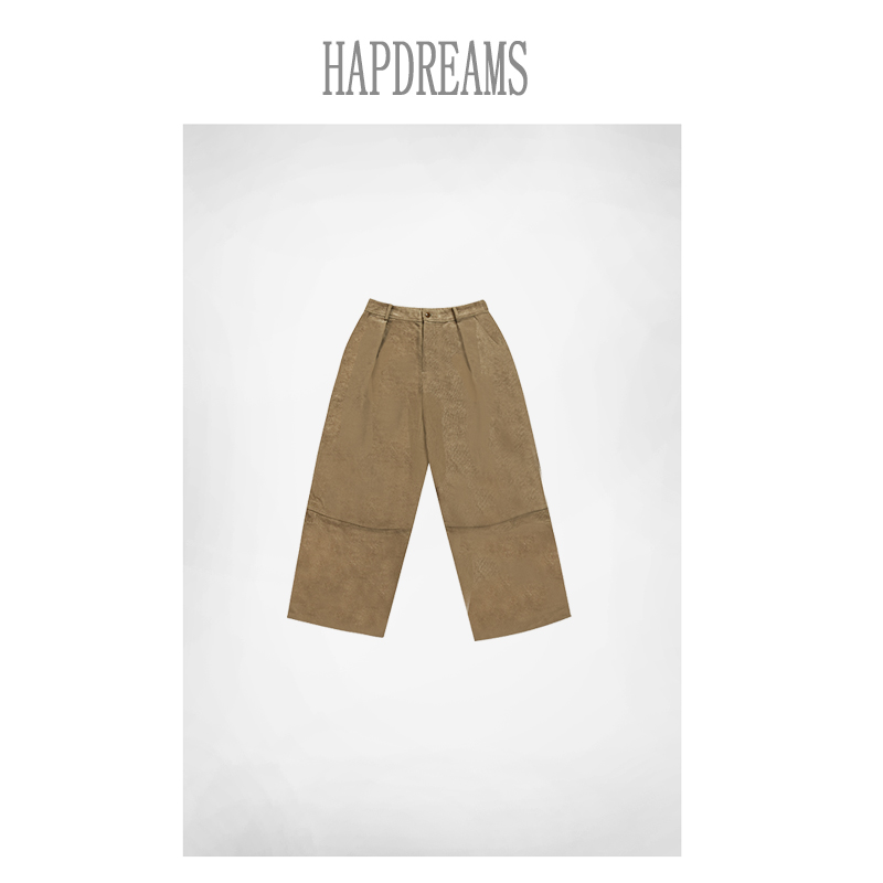 中线灯芯绒裤短外套 卡其休闲百搭长裤外套