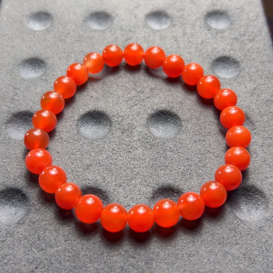 南红玛瑙南红手串尺寸0.7m m未镶嵌