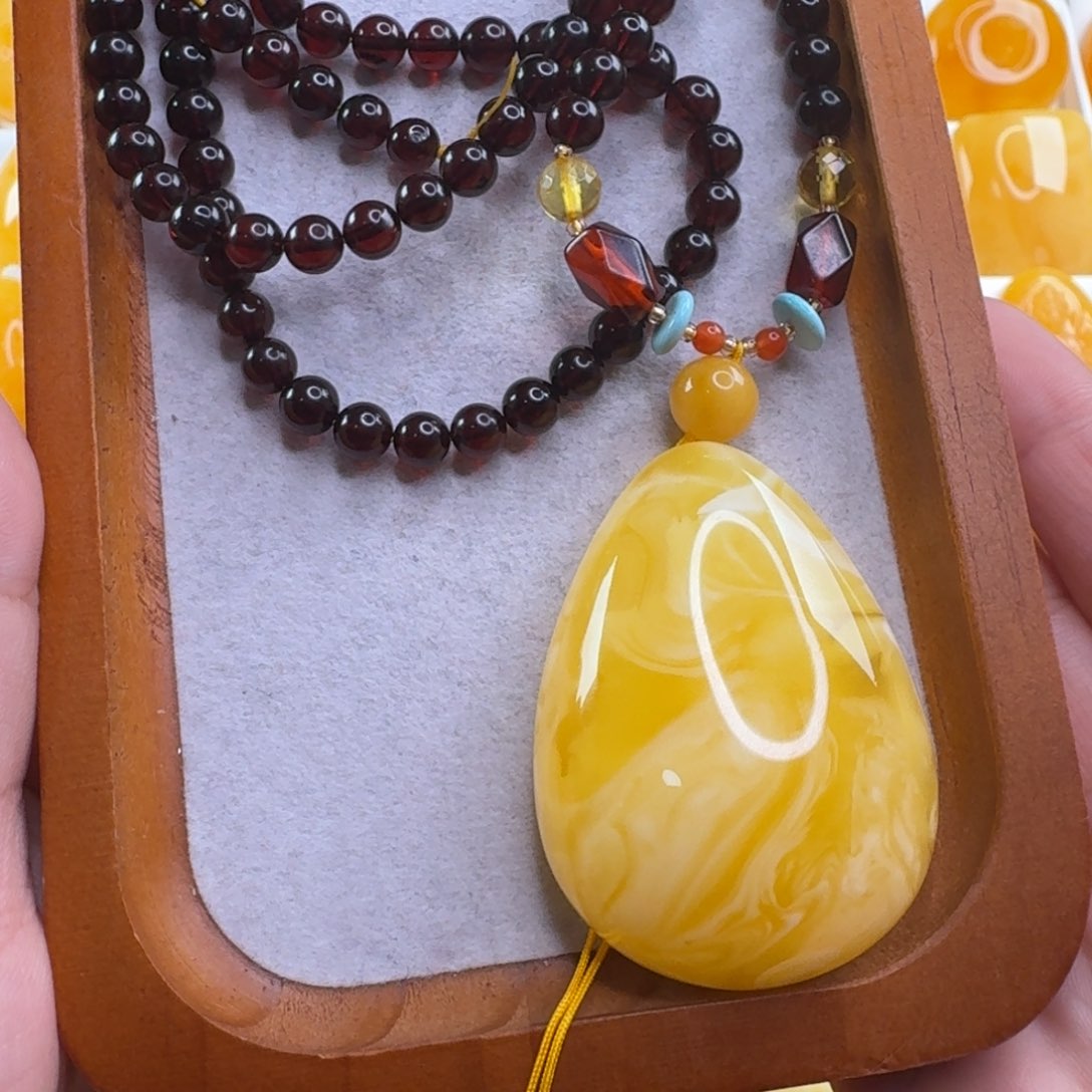 蜜蜡毛衣链未镶嵌