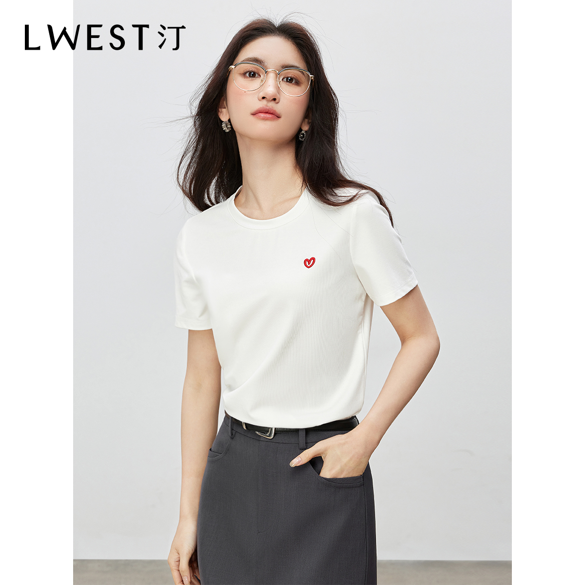 【小北姐专享】朗文斯汀简约凉感正肩短袖上衣DTYT5101B07045