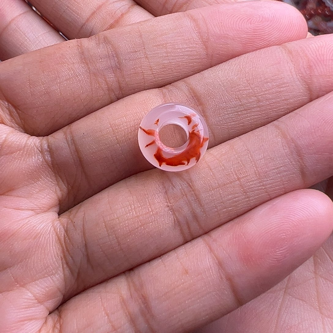 南红玛瑙未镶嵌珠宝奇石特色飘花卡环12.1mm