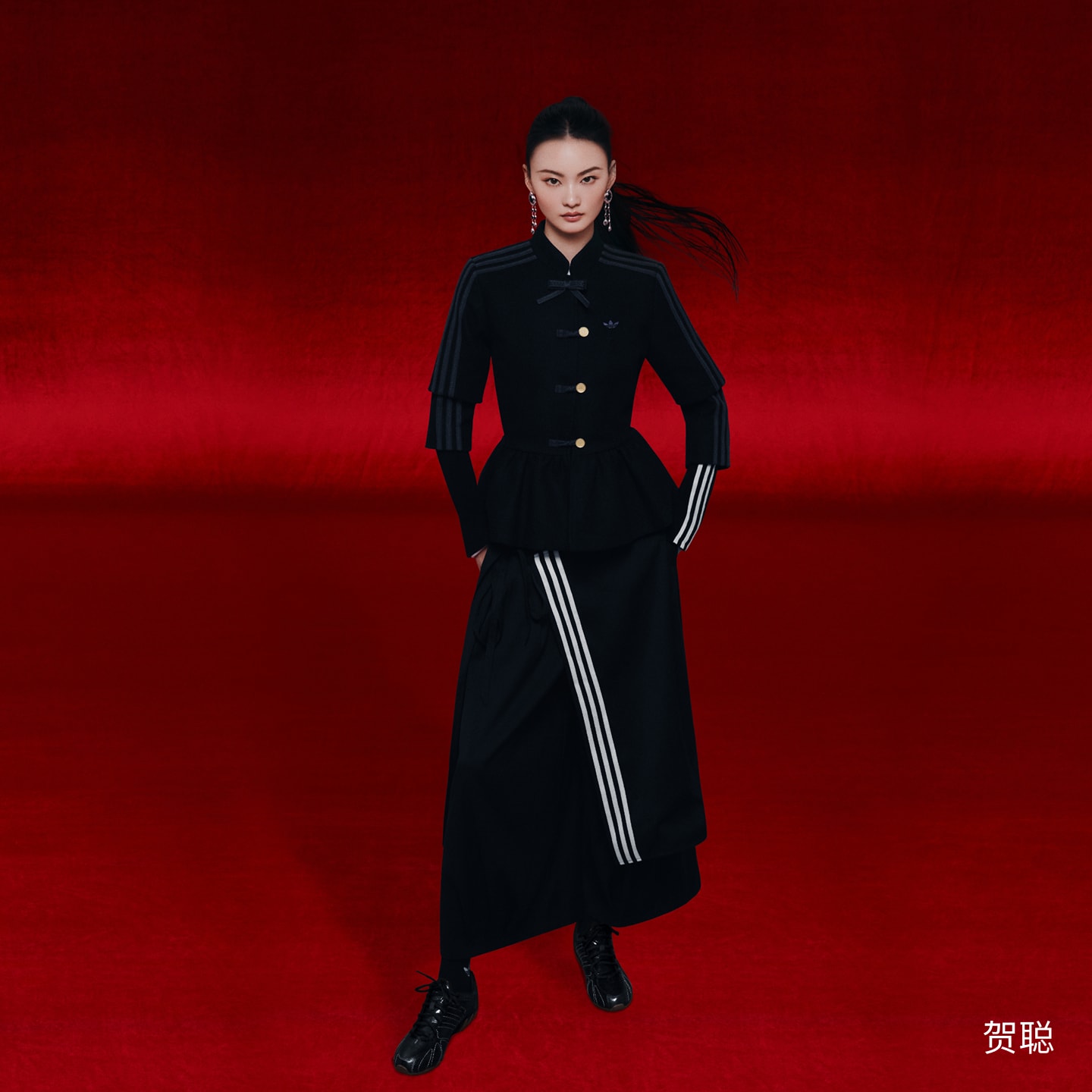 Adidas PREMIUM 3S PANT 贺聪同款宽松运动裤  KS5334