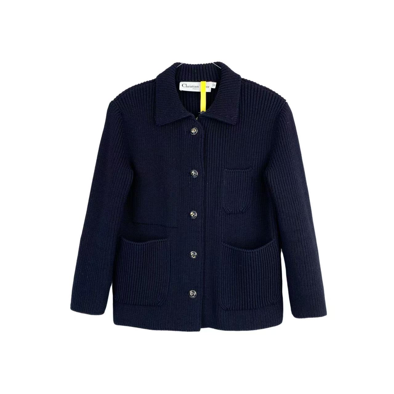 未使用 DIOR/迪奥  AA3087 羊毛 单排扣针织开衫外套 34码 98新