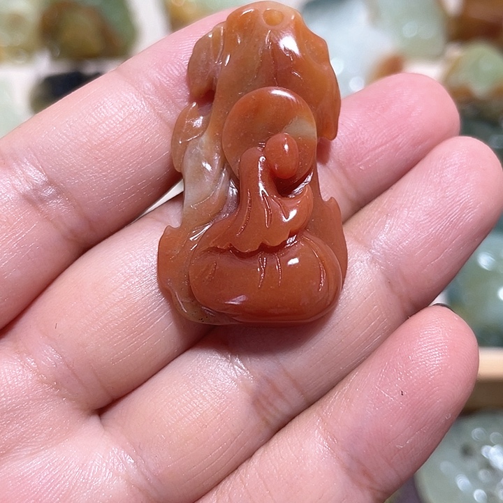 岫玉吊坠(不含链)未镶嵌有*花