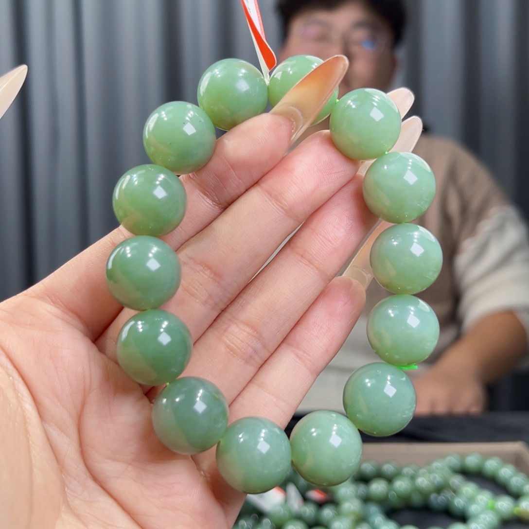 和田玉未镶嵌手串天然和田玉新疆且末蓝16