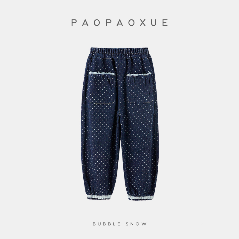 95004女童裤子春秋款洋气儿童新款波点休闲裤秋季女宝阔腿裤小童