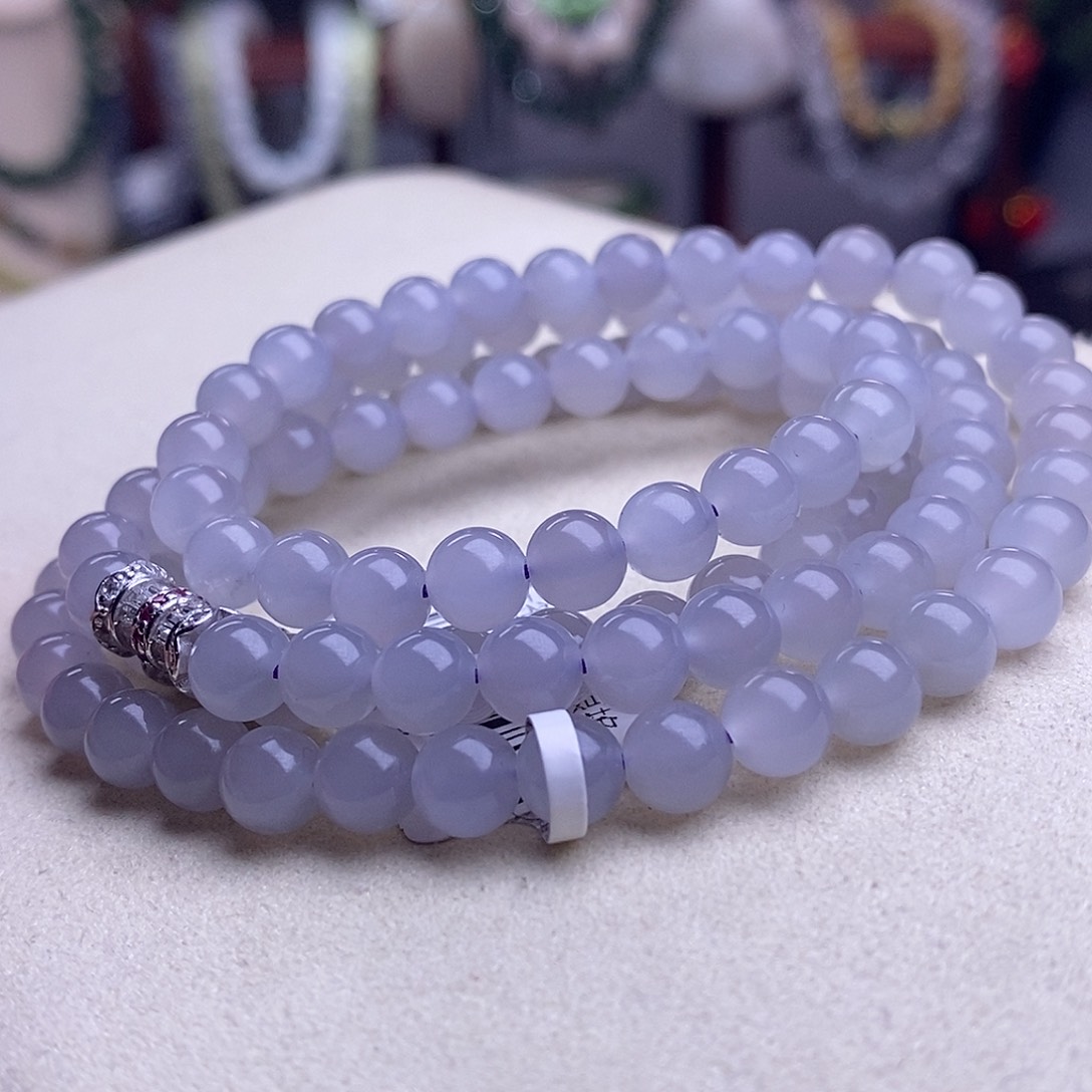 和田玉毕业级老矿料冰烟紫三用款6m未镶嵌