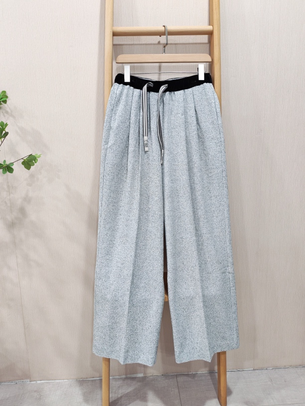 【Hua】01599休闲百搭宽松抽绳松紧腰拖地休闲裤阔腿裤直筒裤