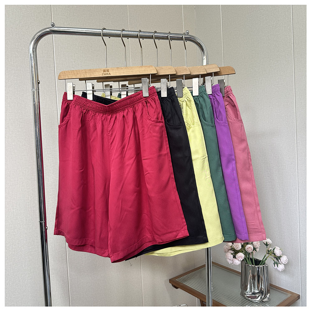 1D006夏季新款宽松松紧腰女士阔腿休闲短裤女