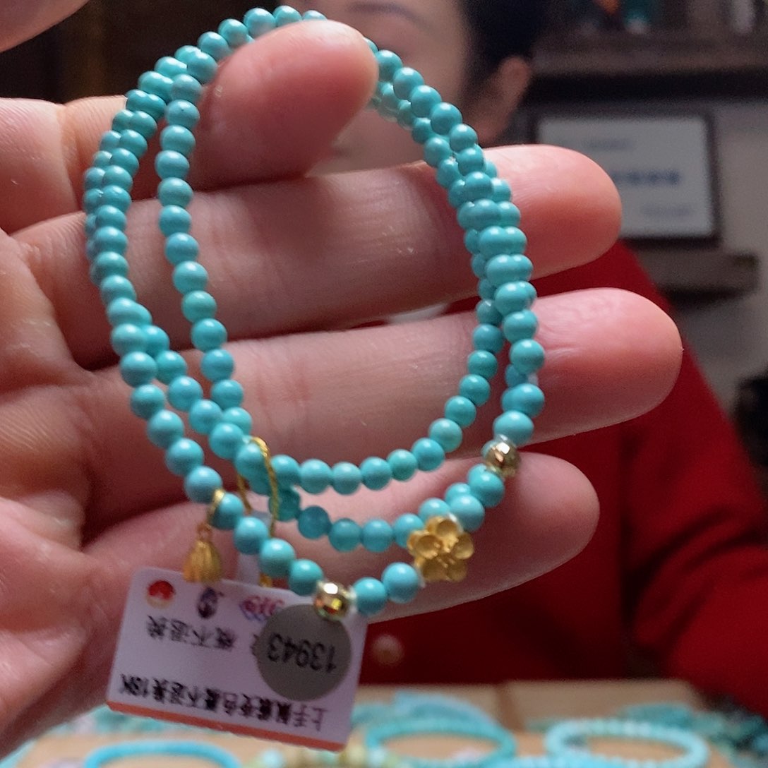 绿松石珠宝奇石18K金镶嵌