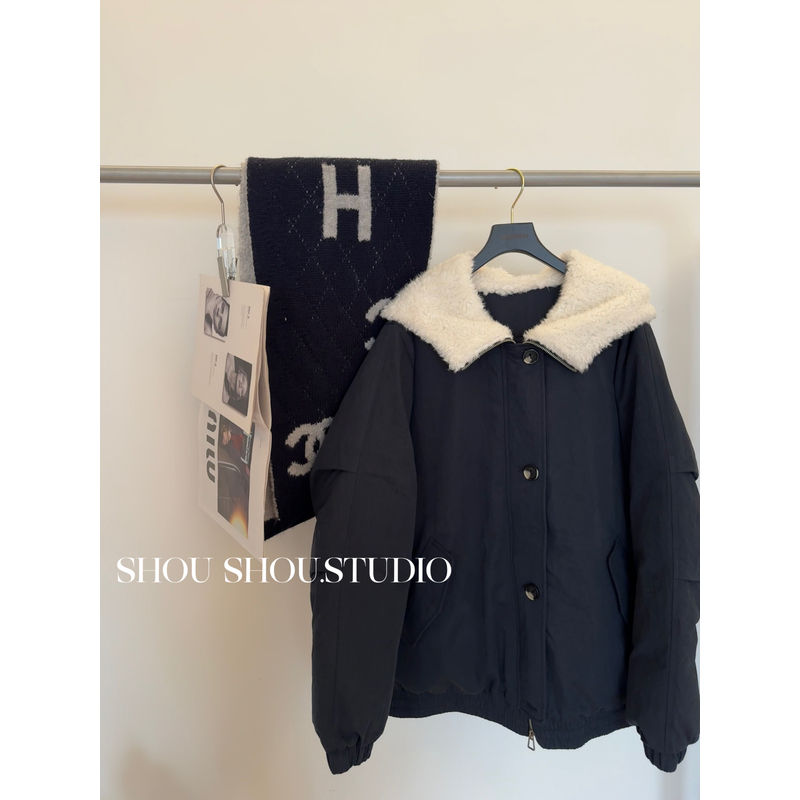 【菲菲】蓝莓果酱卷-大码连帽百搭保暖氛围感棉服外套S02267