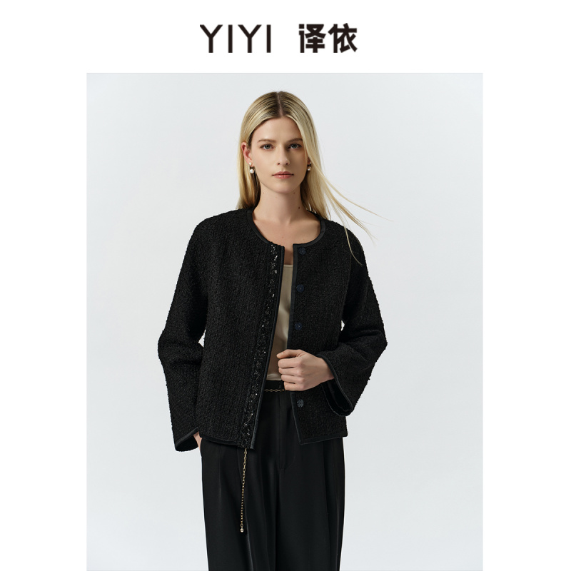 译依YIYI “璀璨工坊”重工珠绣连肩袖星点肌理小香外套BESWT034