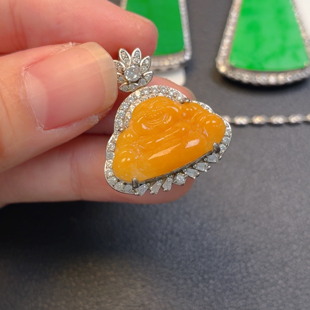 翡翠银S925镶嵌吊坠(不含链)