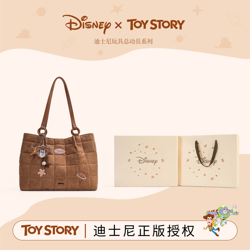 Disney/迪士尼玩具总动员胡迪大容量慵懒通勤复古百搭单肩托特包
