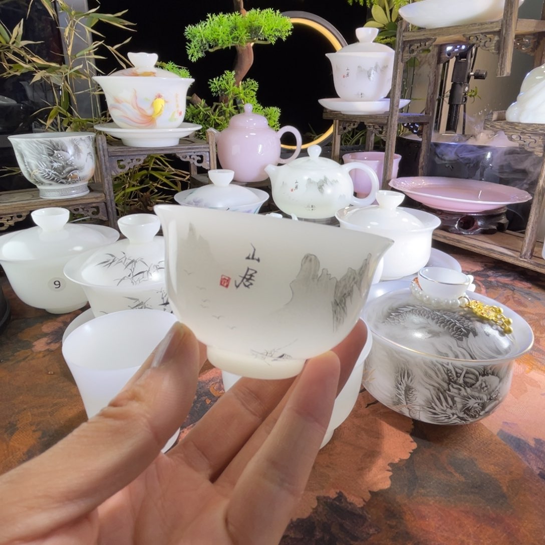 冰晶璞玉水墨山居小碗杯80ml