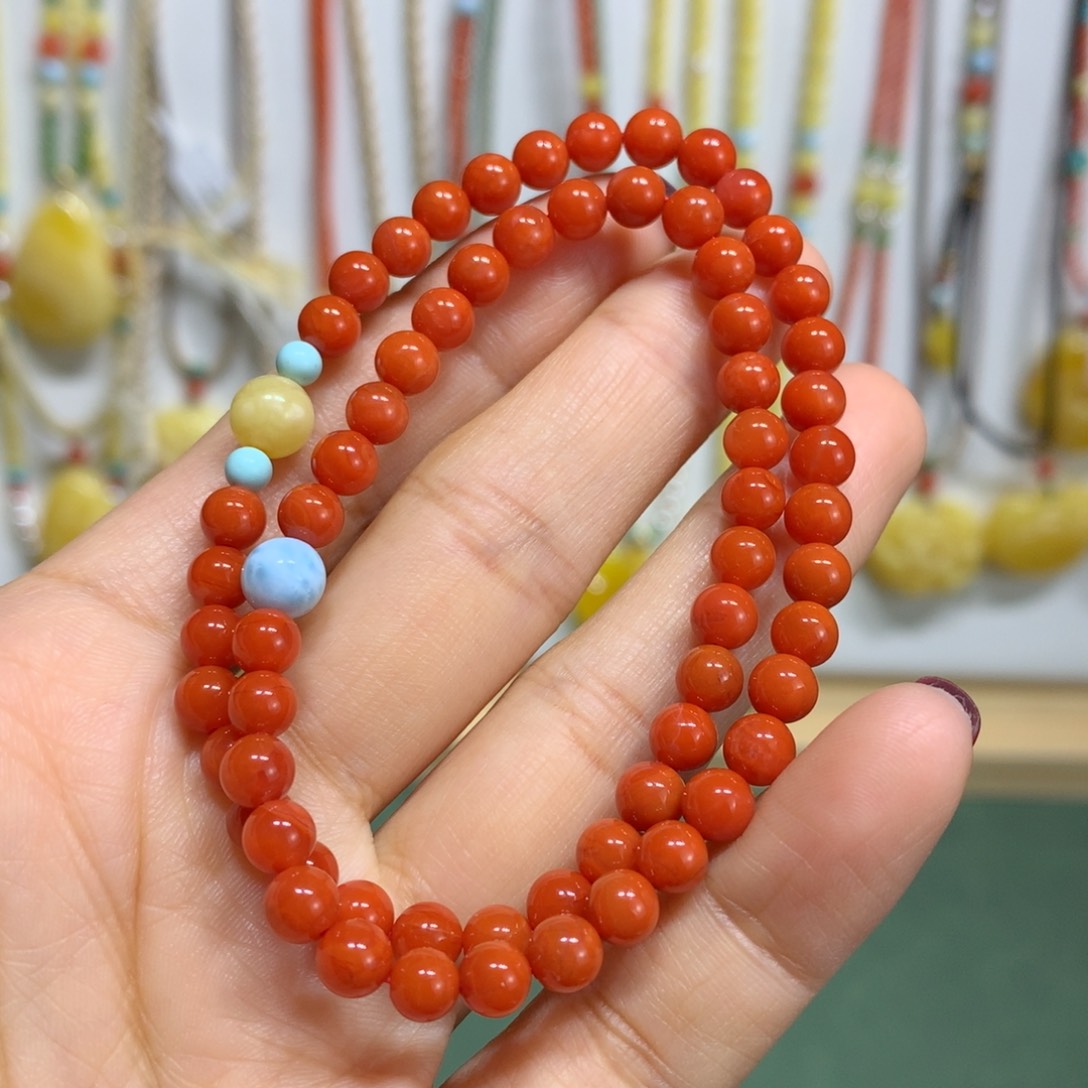 南红玛瑙手链未镶嵌5mm尺寸