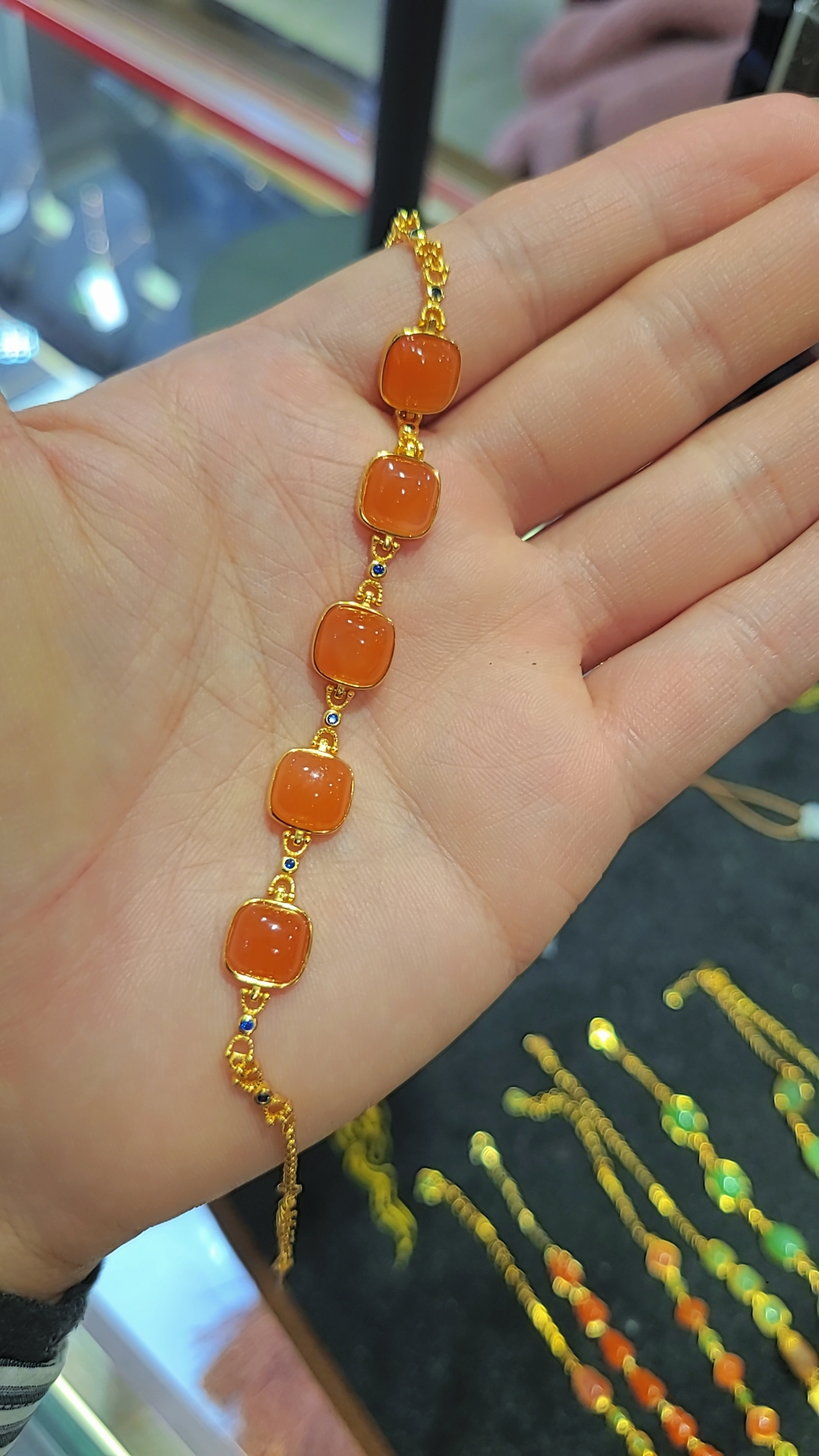 S925银天然南红手链01款