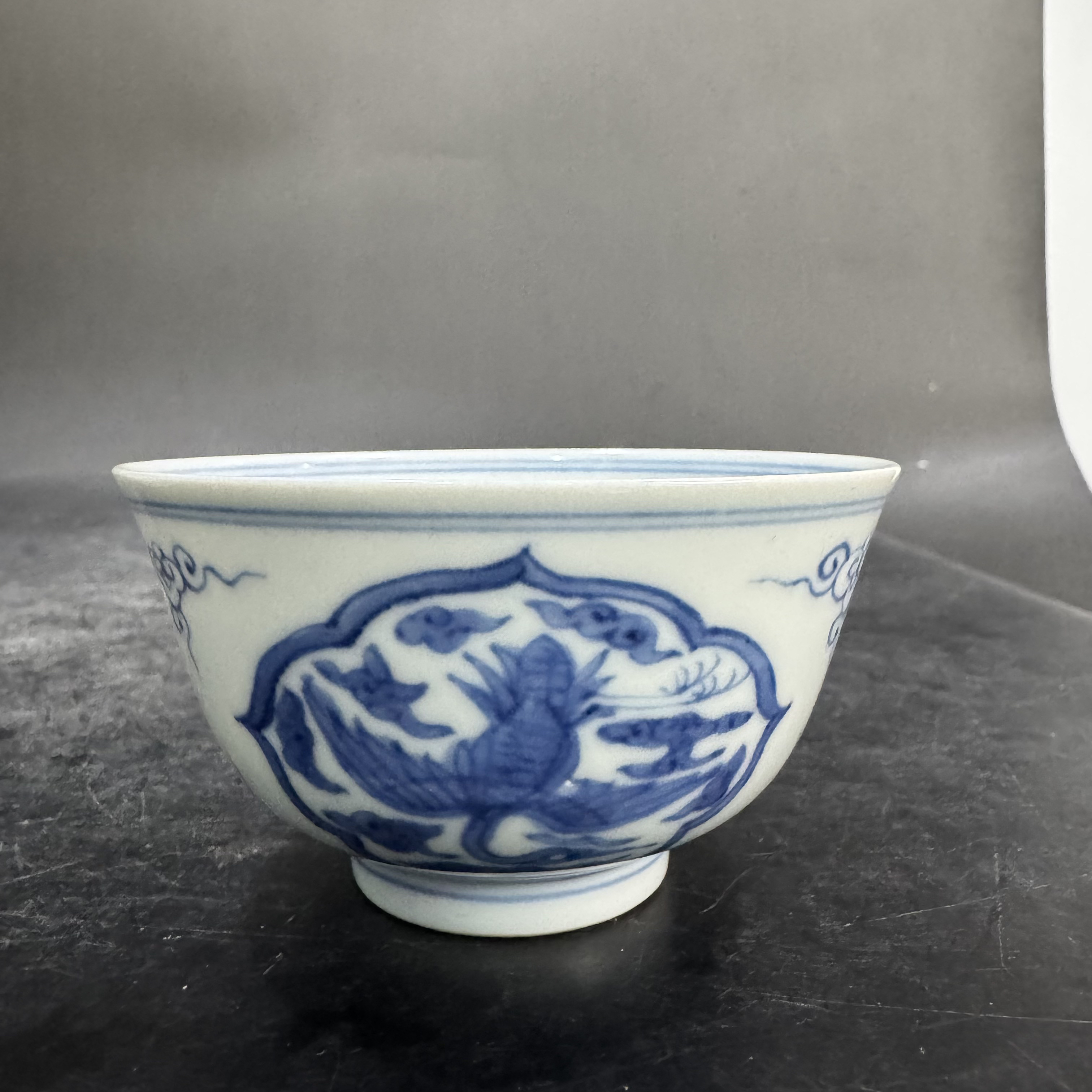 1167 青花 仙鹤主人杯