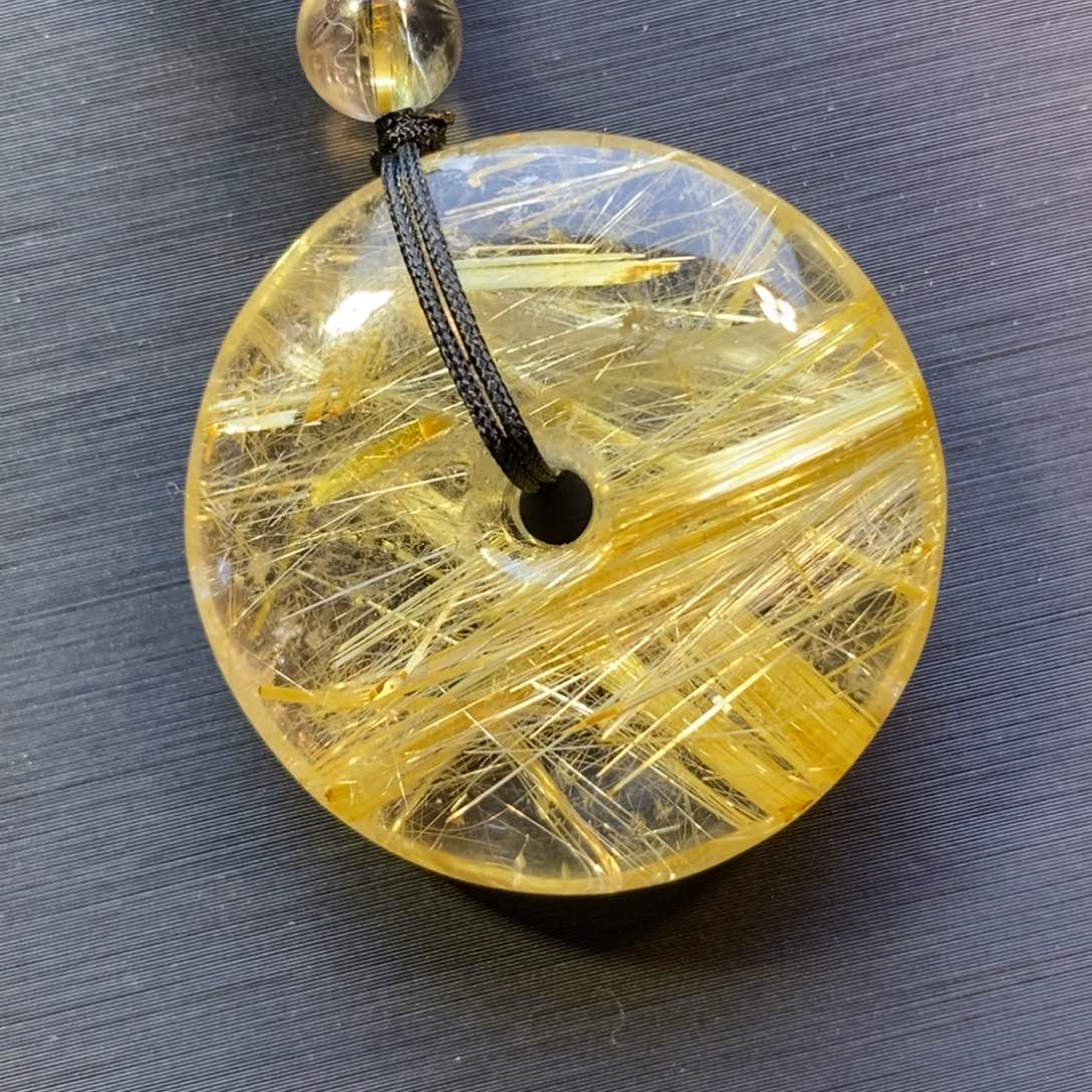 未镶嵌颈饰水晶钛晶平安扣吊坠