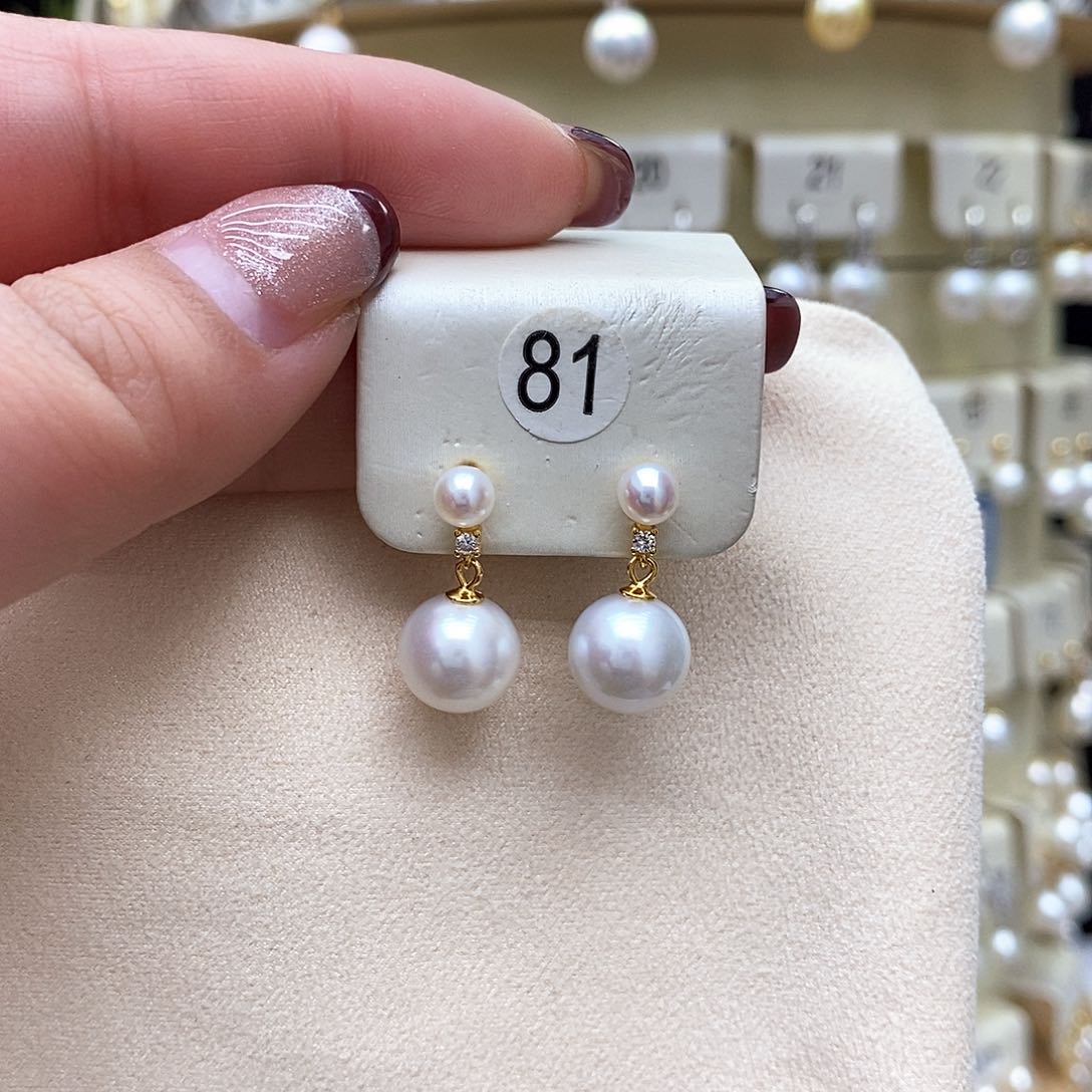 淡水珍珠耳饰银S925镶嵌