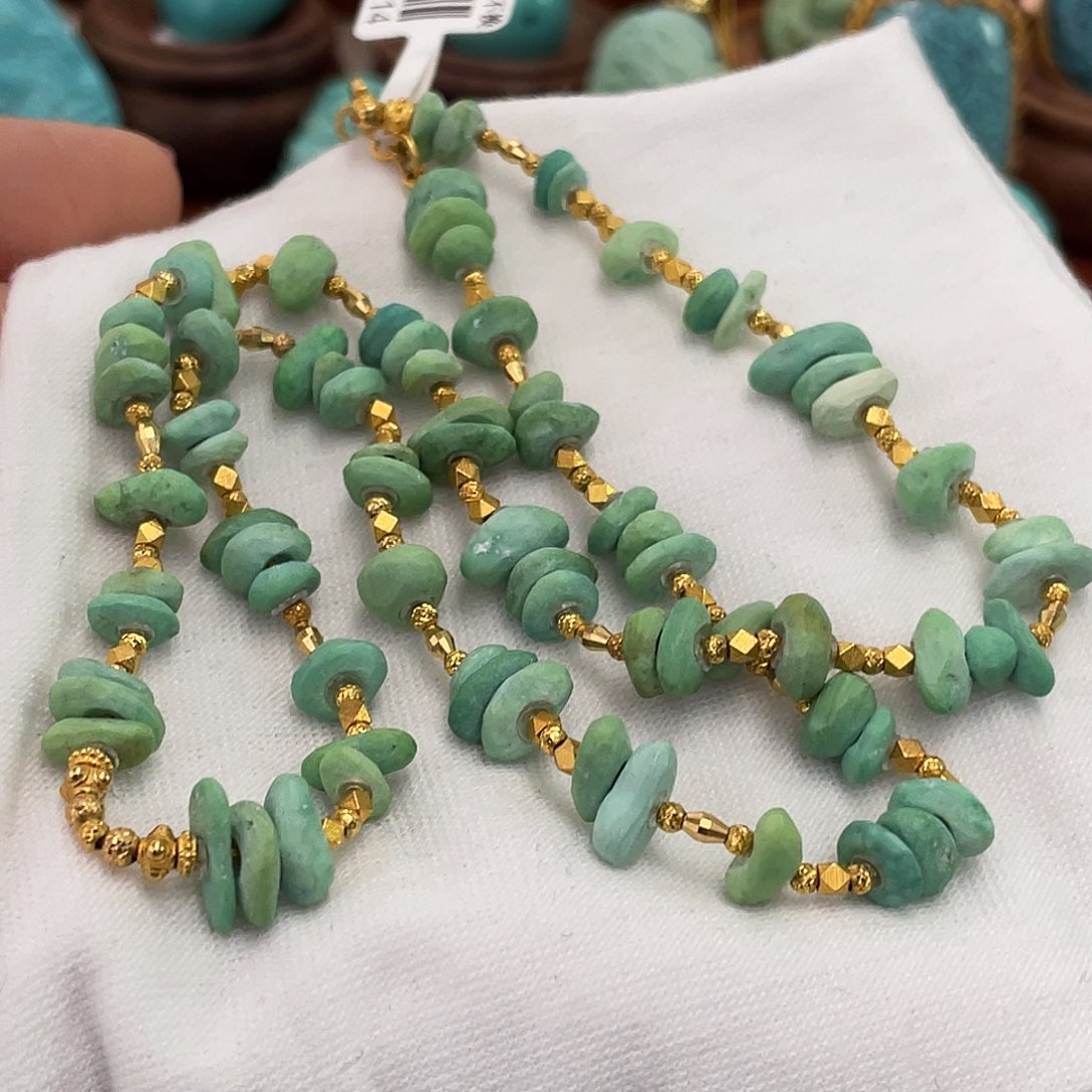 绿松石珠宝奇石18K金镶嵌