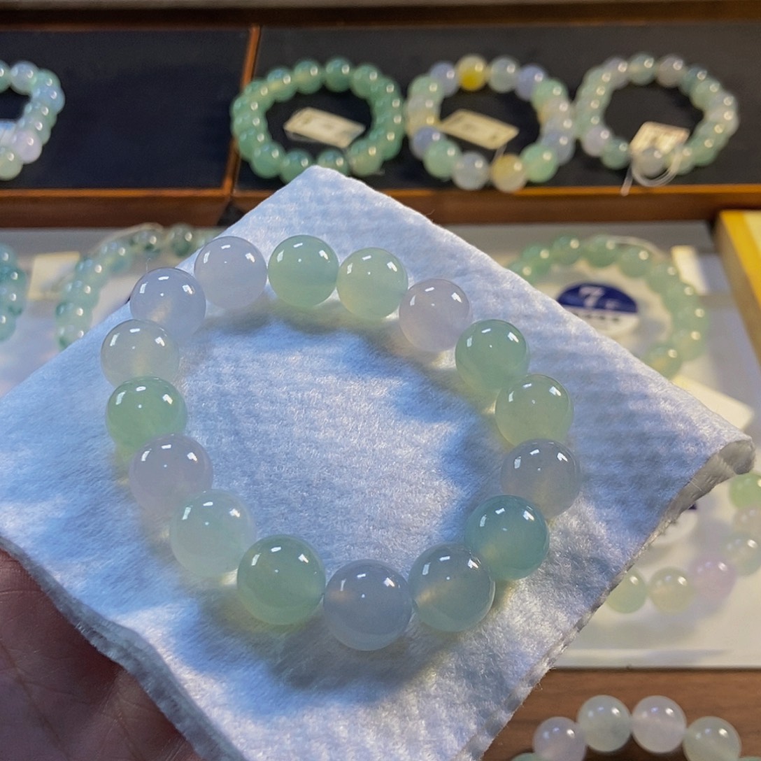 定制翡翠未镶嵌翡翠手串卡12.6