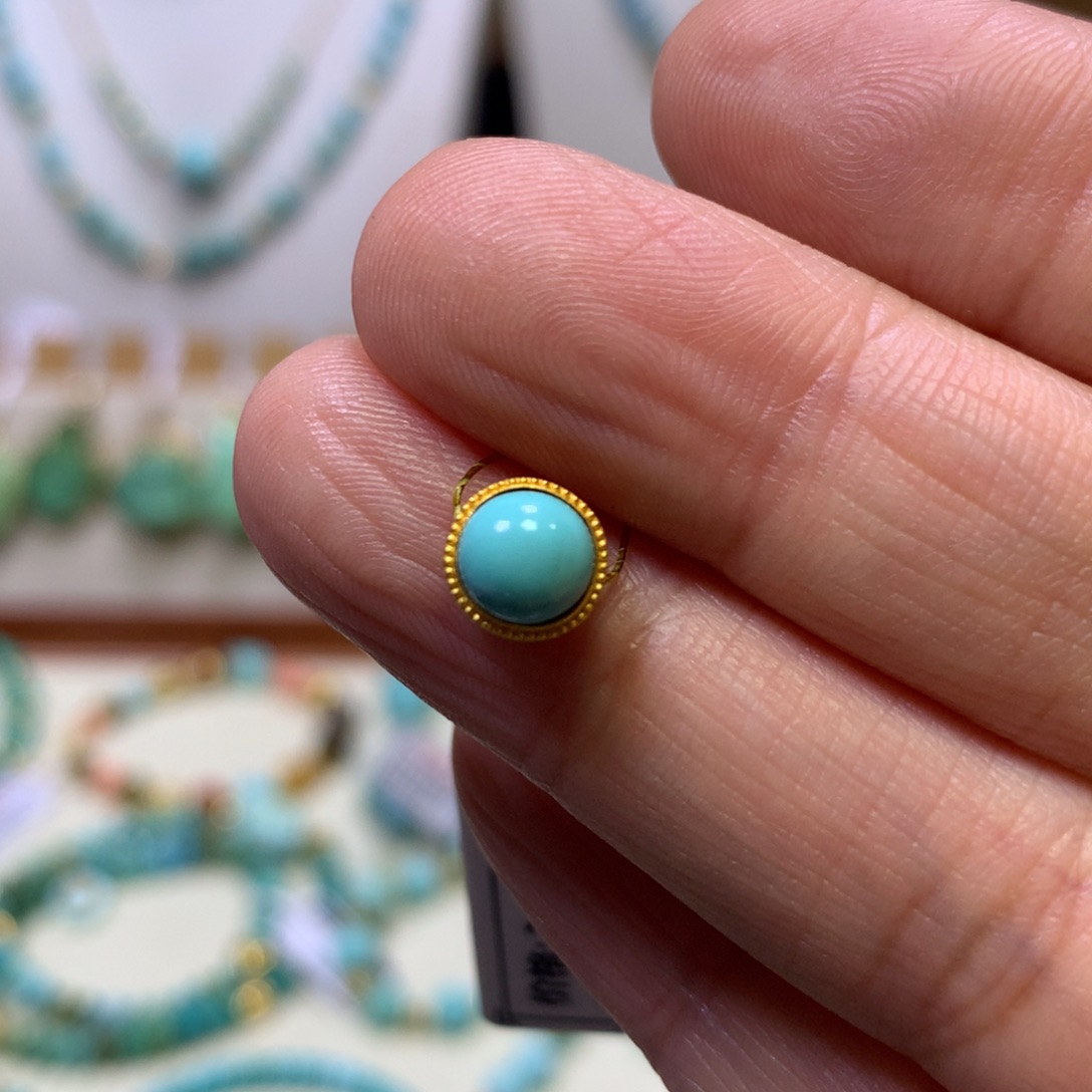 绿松石18K金镶嵌配饰