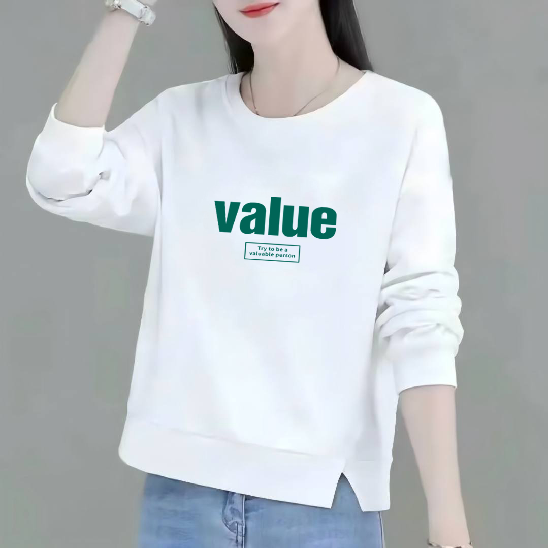 纯棉开叉卫衣短款薄款长袖卫衣女春秋季洋气宽松上衣外穿秋衣