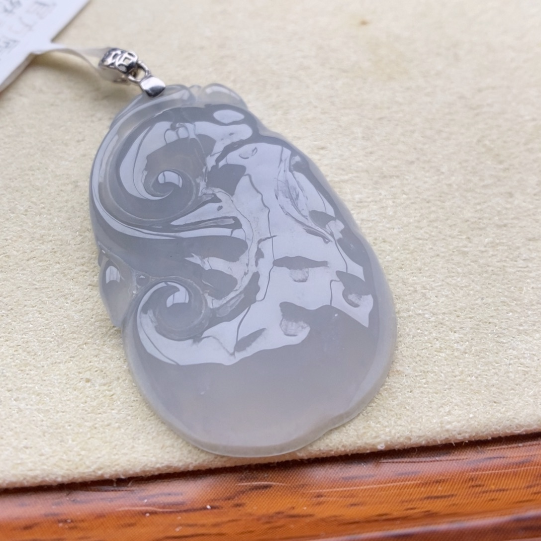 翡翠银S925镶嵌颈饰吊坠43