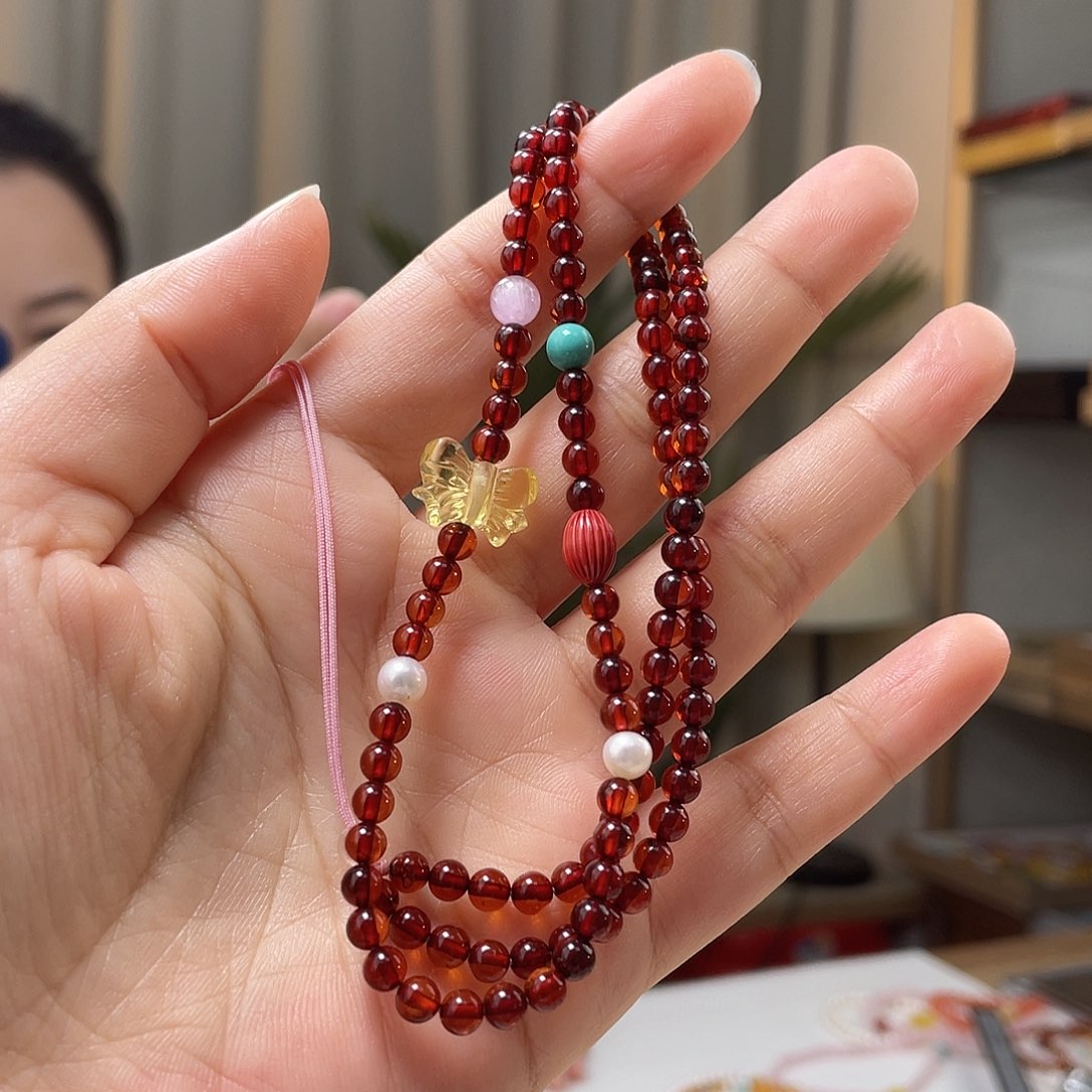 琥珀裸石未镶嵌琥珀项链